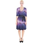 Cosmic Dreamscape Print (ai) Black Backgrond Wrap Up Cocktail Dress