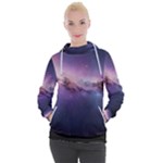 Cosmic Dreamscape Print (ai) Black Backgrond Women s Hooded Pullover