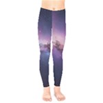 Cosmic Dreamscape Print (ai) Black Backgrond Kids  Leggings