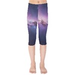 Cosmic Dreamscape Print (ai) Black Backgrond Kids  Capri Leggings 