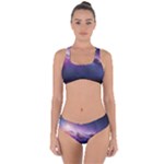 Cosmic Dreamscape Print (ai) Black Backgrond Criss Cross Bikini Set