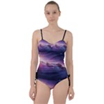 Cosmic Dreamscape Print (ai) Black Backgrond Sweetheart Tankini Set