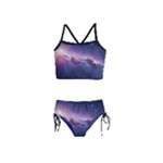 Cosmic Dreamscape Print (ai) Black Backgrond Girls  Tankini Swimsuit