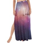 Cosmic Dreamscape Print (ai) Black Backgrond Maxi Chiffon Tie-Up Sarong