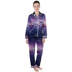 Women s Long Sleeve Satin Pajamas Set	 