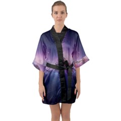 Half Sleeve Satin Kimono  