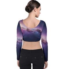 Velvet Long Sleeve Crop Top 