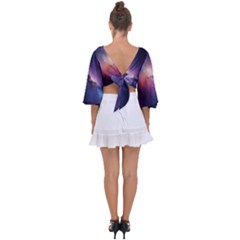 Tie Back Butterfly Sleeve Chiffon Top 