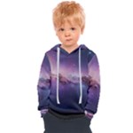 Cosmic Dreamscape Print (ai) Black Backgrond Kids  Overhead Hoodie