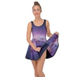 Cosmic Dreamscape Print (ai) Black Backgrond Inside Out Casual Dress