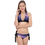 Cosmic Dreamscape Print (ai) Black Backgrond Tie It Up Bikini Set