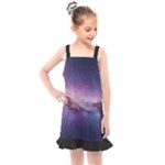 Cosmic Dreamscape Print (ai) Black Backgrond Kids  Overall Dress