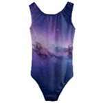 Cosmic Dreamscape Print (ai) Black Backgrond Kids  Cut-Out Back One Piece Swimsuit