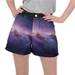 Cosmic Dreamscape Print (ai) Black Backgrond Women s Ripstop Shorts