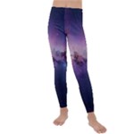 Cosmic Dreamscape Print (ai) Black Backgrond Kids  Lightweight Velour Leggings