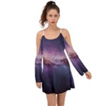 Cosmic Dreamscape Print (ai) Black Backgrond Boho Dress