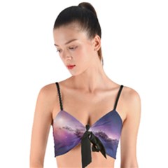 Woven Tie Front Bralet 