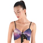 Cosmic Dreamscape Print (ai) Black Backgrond Woven Tie Front Bralet