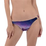 Cosmic Dreamscape Print (ai) Black Backgrond Ring Detail Bikini Bottoms