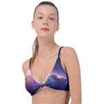 Cosmic Dreamscape Print (ai) Black Backgrond Knot Up Bikini Top