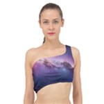 Cosmic Dreamscape Print (ai) Black Backgrond Spliced Up Bikini Top 