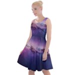 Cosmic Dreamscape Print (ai) Black Backgrond Knee Length Skater Dress