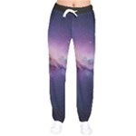 Cosmic Dreamscape Print (ai) Black Backgrond Women Velvet Drawstring Pants