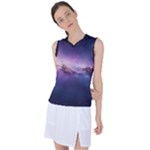 Cosmic Dreamscape Print (ai) Black Backgrond Women s Sleeveless Sports Top