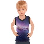 Cosmic Dreamscape Print (ai) Black Backgrond Kids  Sport Tank Top