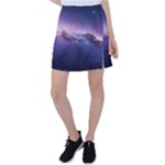 Cosmic Dreamscape Print (ai) Black Backgrond Tennis Skirt