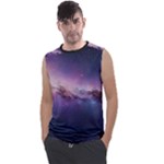 Cosmic Dreamscape Print (ai) Black Backgrond Men s Regular Tank Top