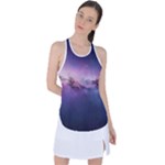 Cosmic Dreamscape Print (ai) Black Backgrond Racer Back Mesh Tank Top