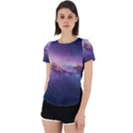 Cosmic Dreamscape Print (ai) Black Backgrond Back Cut Out Sport T-Shirt