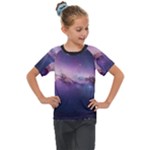 Cosmic Dreamscape Print (ai) Black Backgrond Kids  Mesh Piece T-Shirt