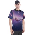 Cosmic Dreamscape Print (ai) Black Backgrond Men s Polo T-Shirt