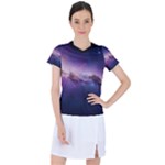 Cosmic Dreamscape Print (ai) Black Backgrond Women s Sports Top