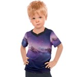 Cosmic Dreamscape Print (ai) Black Backgrond Kids  Sports T-Shirt