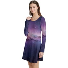 Long Sleeve Velour Skater Dress 