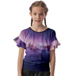 Cosmic Dreamscape Print (ai) Black Backgrond Kids  Cut Out Flutter Sleeves