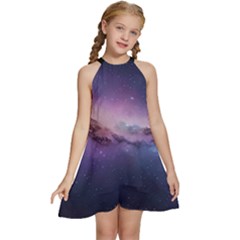 Kids  Halter Collar Waist Tie Chiffon Dress 