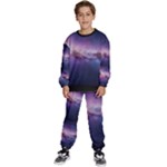 Cosmic Dreamscape Print (ai) Black Backgrond Kids  Sweatshirt set