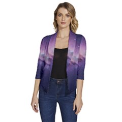 Women s Draped Front 3/4 Sleeve Shawl Collar Jacket 