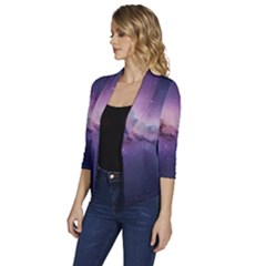 Women s Draped Front 3/4 Sleeve Shawl Collar Jacket 