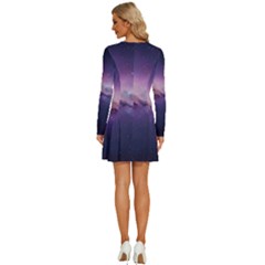 Long Sleeve Deep V Mini Dress  