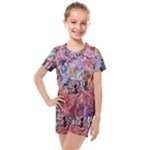 Marbling Blend  Kids  Mesh T-Shirt and Shorts Set