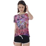 Marbling Blend  Short Sleeve Open Back T-Shirt