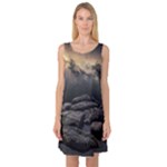 Stellar Dreamscape (AI&Human) Sleeveless Satin Nightdress