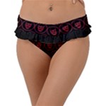 Dark Dominion Print Frill Bikini Bottoms