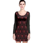 Dark Dominion Print Long Sleeve Velvet Bodycon Dress