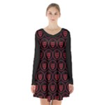 Dark Dominion Print Long Sleeve Velvet V-neck Dress